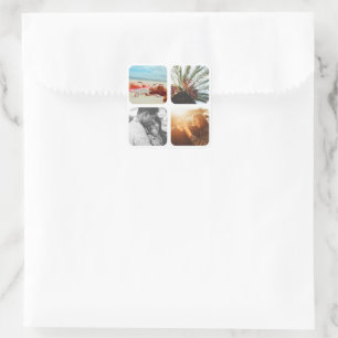 Stickers 4 Photo Template Grid Rounded Frame