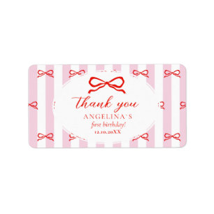 Stickers Baby's first birthday with soft pink.