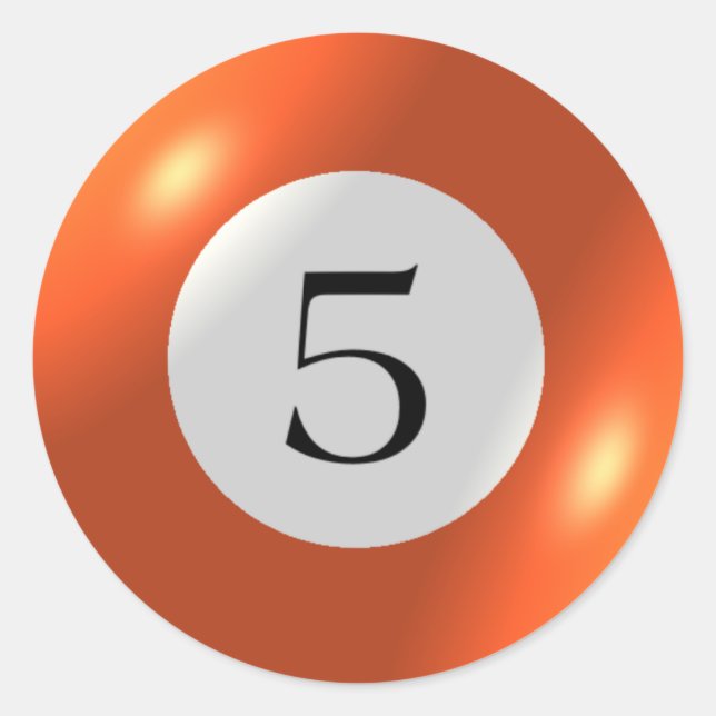 Stickers - Billiards - 5 Ball (Front)
