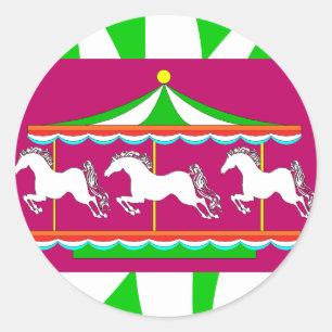 STICKERS Colourful Carousel Merry-Go-round Horses