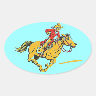Stickers Cowboy Horse Rodeo Rider Race Barrel Hat