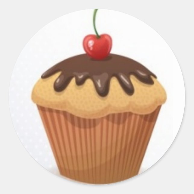 Stickers/Cupcake Classic Round Sticker (Front)