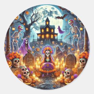 Stickers designe Halloween day of the dead