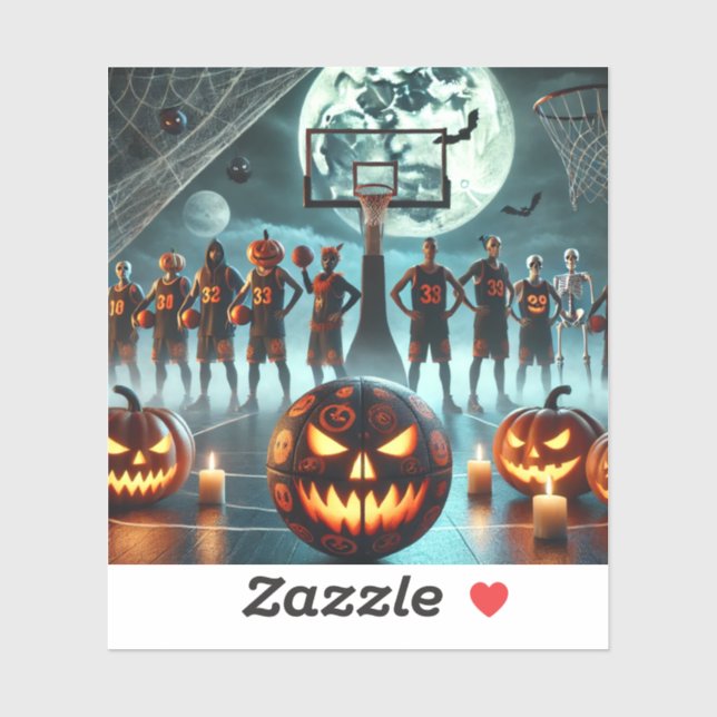 Stickers designe Halloween mix by basketball (Sheet)