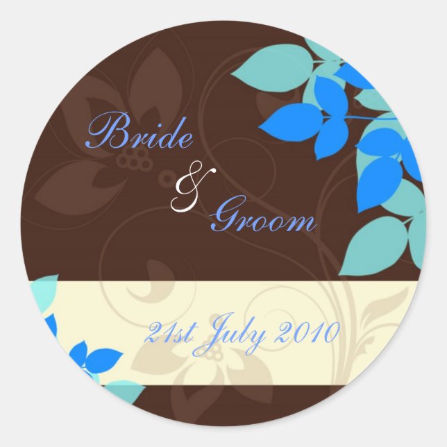 Stickers - Floral Flurry - Brown and Blue (Front)
