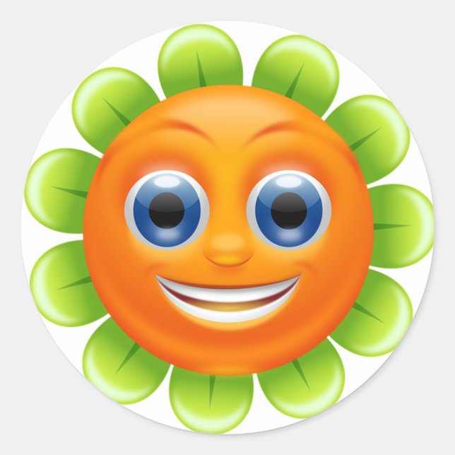 Stickers/Flower Classic Round Sticker (Front)