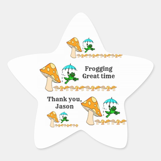 Stickers Frogging Great time Birthday Mushroom (Front)