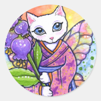 Stickers Geisha Cat Asian Fantasy by Ann Howard