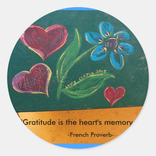 Stickers/Gratitude Classic Round Sticker (Front)