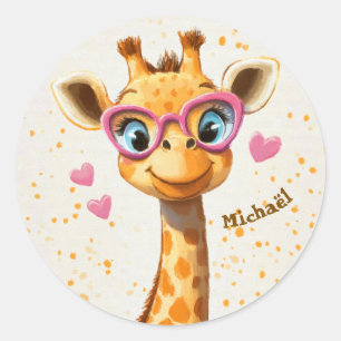 Stickers Happy Giraffe Valentine's Day Kids School