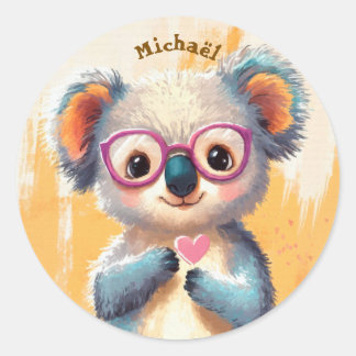 Stickers Happy Koala Valentine's Day Kids School