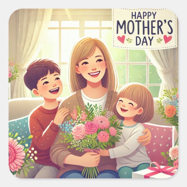 Stickers happy mother day (Front)