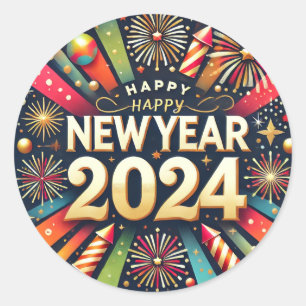 Stickers happy news years 2024