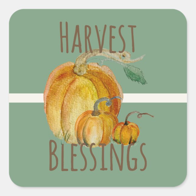 Stickers: Harvest Blessings Square Sticker (Front)