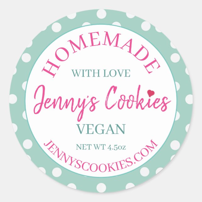 Stickers - Homemade With Love Jenny's Cookies  (Front)