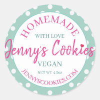 Stickers Homemade With Love Jennys Cookies Design2