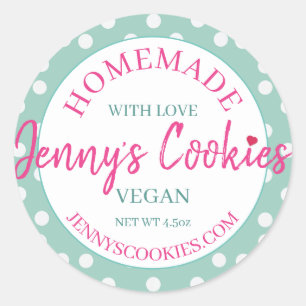 Stickers Homemade With Love Jennys Cookies Design2