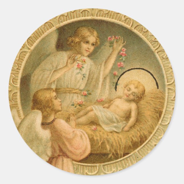 Stickers: Love Came Down at Christmas Classic Round Sticker (Front)