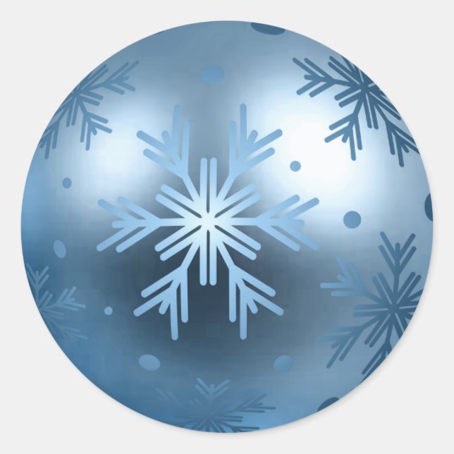 Stickers - Marine Blue Snowflake Ornament (Front)