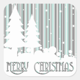 Stickers - Mint & Grey - Stars & Snow