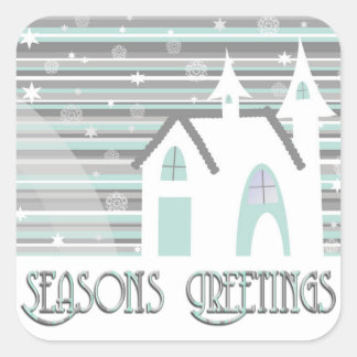 Stickers - Mint & Grey Wintry Scene