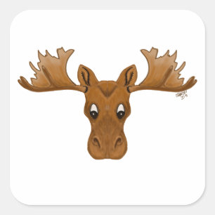Stickers of moose, cartoon drawing