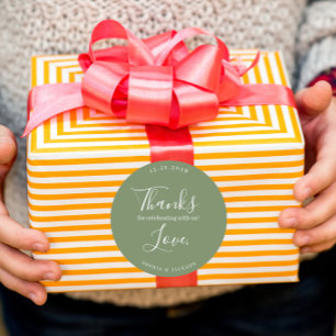 Stickers Of Wedding Thanks Couple Quote Dark Green