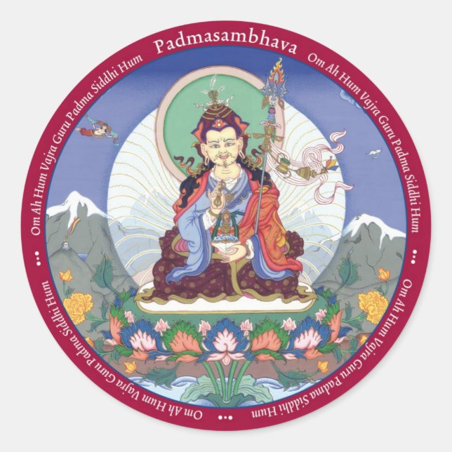 STICKERS Padmasambhava / Guru Rinpoche-with mantra (Front)