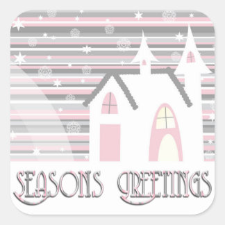 Stickers - Pink & Grey Wintry Scene