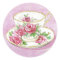 Stickers - Pink Rose Floral Teacup & Saucer