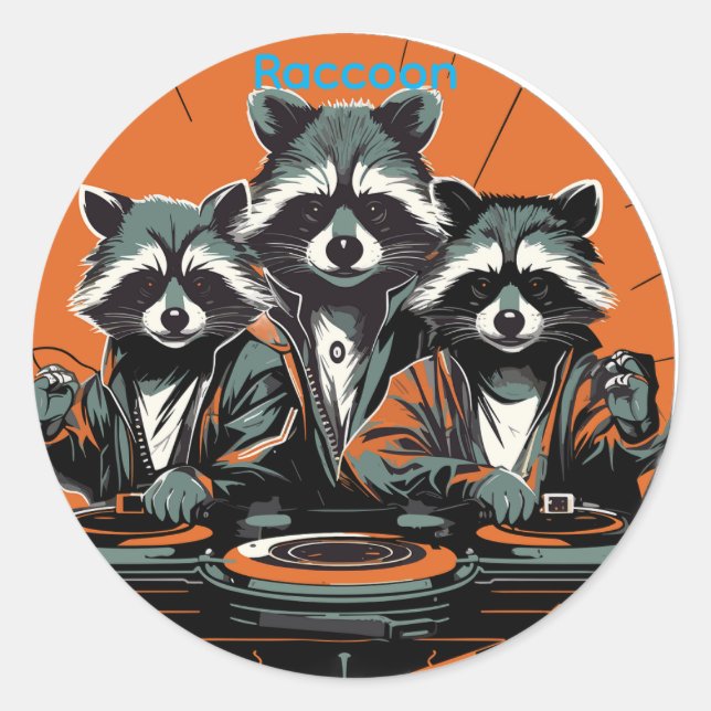 Stickers Racoon geft Halloween day (Front)