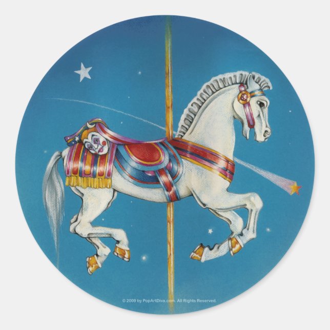 Stickers - Red, White and Blue Carousel Horse (Front)
