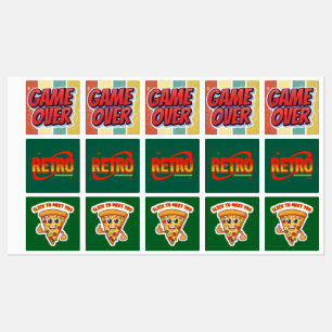 Stickers. Retro. Pizza. Game over.
