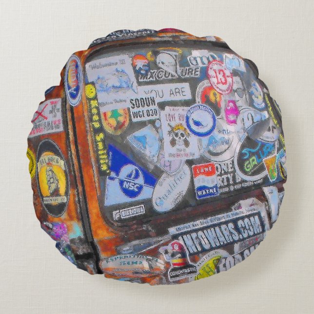 Stickers Round Cushion (Front)