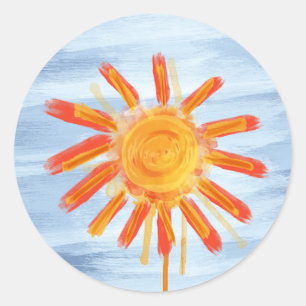 Stickers, Sunshine Painting Classic Round Sticker