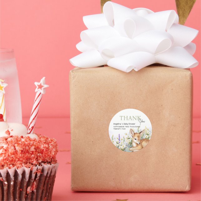  Stickers thank you for baby shower. (Party)