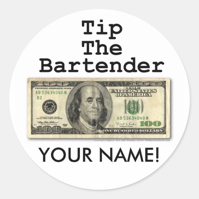 Stickers - TIP THE BARTENDER! (Front)