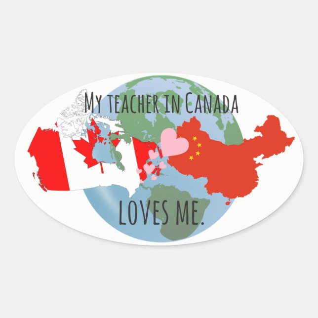 Stickers to Send to Students: Canada, Love (Front)