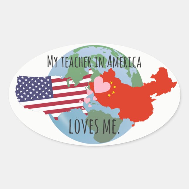 Stickers to Send to Students: USA, Love (Front)