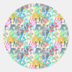 Stickers ~ Watercolor Kid's Children Handprints