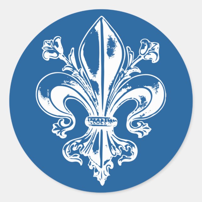 StickerX20 Fleur de lys français antique metal Classic Round Sticker (Front)