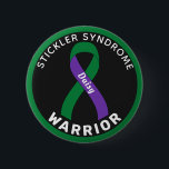 Stickler Syndrome Warrior Ribbon Black Button<br><div class="desc">Stickler Syndrome Warrior Ribbon Black Button for awareness and support for people with stickler syndrome.</div>