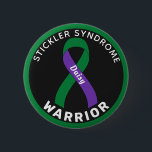 Stickler Syndrome Warrior Ribbon Black Button<br><div class="desc">Stickler Syndrome Warrior Ribbon Black Button for awareness and support for people with stickler syndrome.</div>
