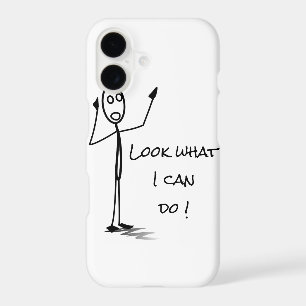 Stickman funny on phone Black white