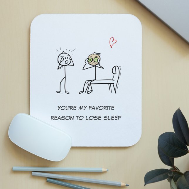 Stickman Humour Quote Facial Funny Valentines Day Mouse Pad (Creator Uploaded)