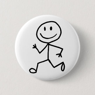 Stickman Runner 6 Cm Round Badge