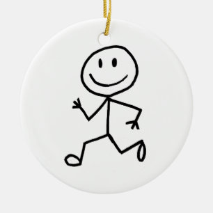 Stickman Runner Ceramic Tree Decoration