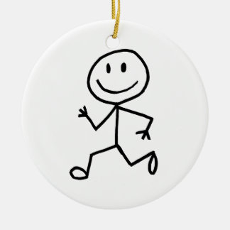 Stickman Runner Ceramic Tree Decoration