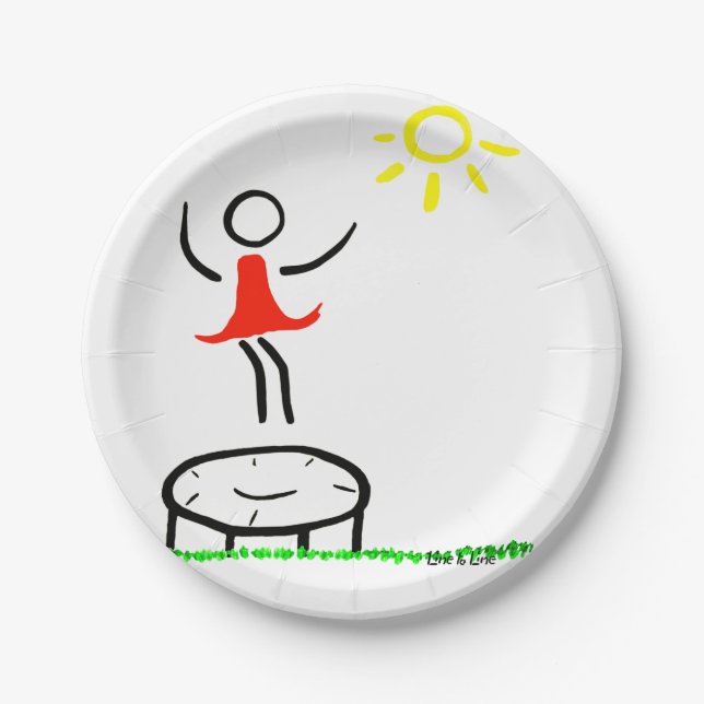 stickman stickwoman stickdog stickcat paper plate (Front)
