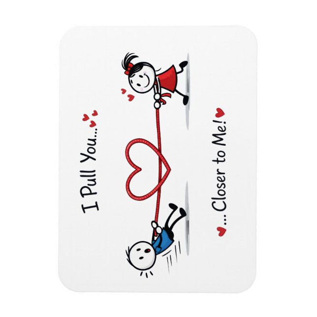 Stickman Tug of Love Magnet (Vertical)